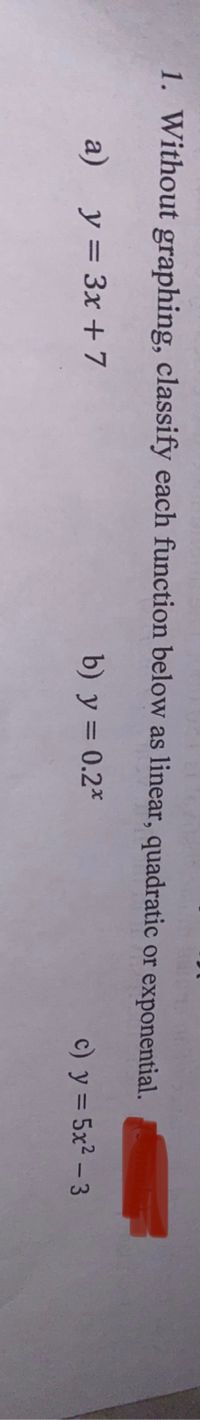 Answered 1 Without Graphing Classify Each Bartleby 5979