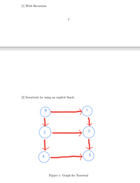 [1] With Recursion.
1
[2] Iteratively by using an explicit Stack.
3
2
4
Figure 1: Graph for Traversal
