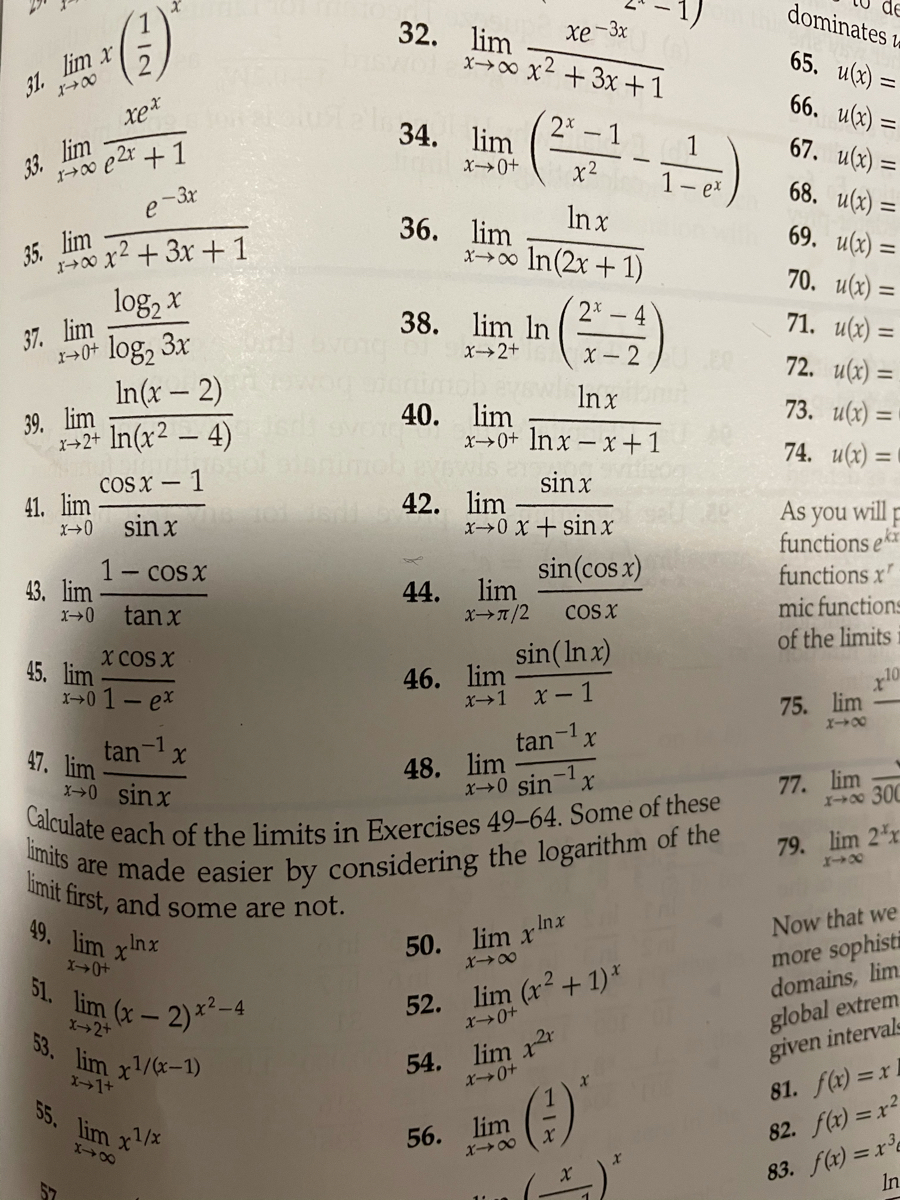 Answered Xe 33 Lim E 3r 35 Lim 1 00 X 3x 1 Bartleby