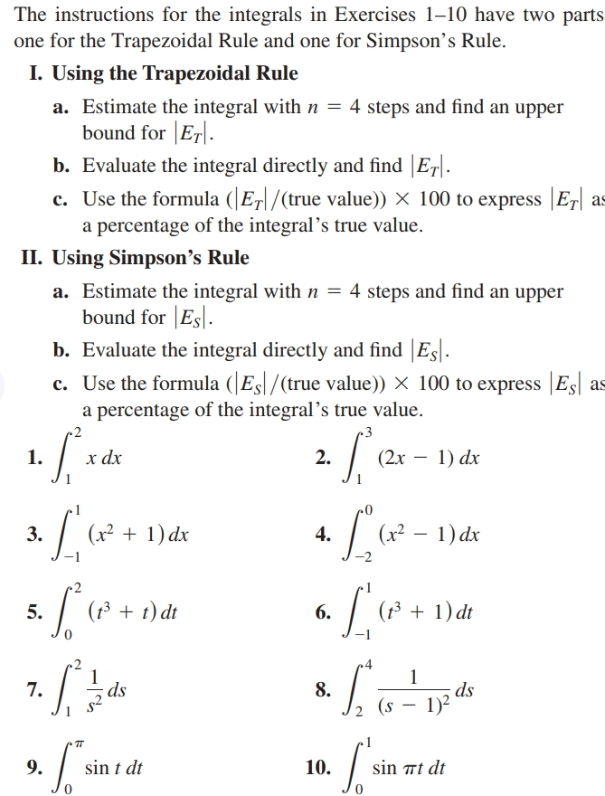 Answered The Instructions For The Integrals In… Bartleby