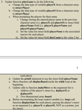 Answered: 5. Update Function PlayGame To Do The… | Bartleby