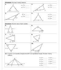 Answered: Directions: Find each missing measure.… | bartleby