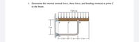 1. Determine the internal normal force, shear force, and bending moment at point c
in the beam.
5 kN/m
3 m
m
2 m
