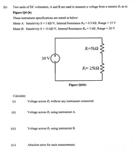 Answered: (b) Two Units Of DC Voltmeters, A And B… | Bartleby