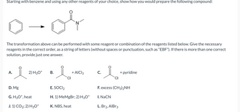 Answered: Starting With Benzene And Using Any… 