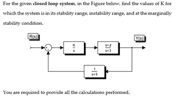 Answered For the given closed loop system in bartleby