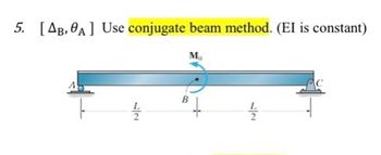 5. [AB,0A] Use conjugate beam method. (EI is constant)
Mo