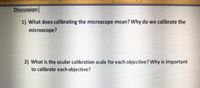 Answered: 1) What Does Calibrating The Microscope… | Bartleby