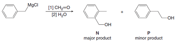 MgCI
[1] CH2=0
[2] H,O
OH
-OH
major product
minor product
