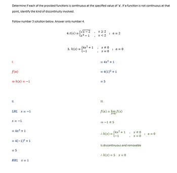 Solved Which of the following functions is not continuous on