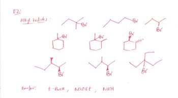 E2
Alkyl halides:
Br
Bor
Br
Br
Br
BV
Ban/NU:
t-Buok, Nao Et
NaH