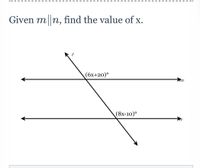 Answered: Given m n, find the value of x.… | bartleby