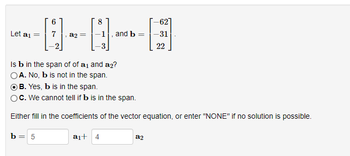 Answered: Let a₁ = b 6 7 5 a2 = G , and b = Is b…