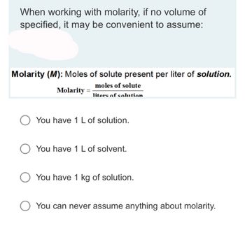 Solved M = molarity = moles of solute/liters of solvent 1)