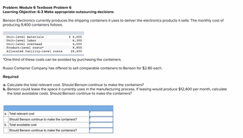 Answered: Problem: Module 6 Textbook Problem 6… | Bartleby