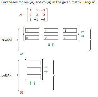 Answered Find bases for row A and col A in the bartleby