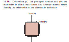 Answered: 14-50. Determine (2) The Principal… | Bartleby