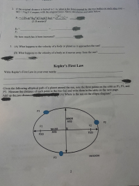 If the original distance is halved to 1 m, what is the force exerted by the two bodies on each other (M1
M2 = 5 kg)? Compare with the original force. Show calculation and units below:
%3D
25N=
F3 = (1N-m2/kg?)(5 kg)(5 kg) =9
(1.0 meter)?
%3D
F3 =
F1
%3D
By how much has it been increased?
