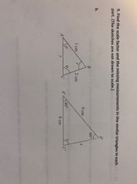 Answered: Find the scale factor and the missing… | bartleby