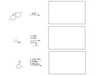 H30+
1. LAH
2. H2о
CN
3. Н+
1. H3O+, Br2
2. KOTBU
3. Me,Culi
