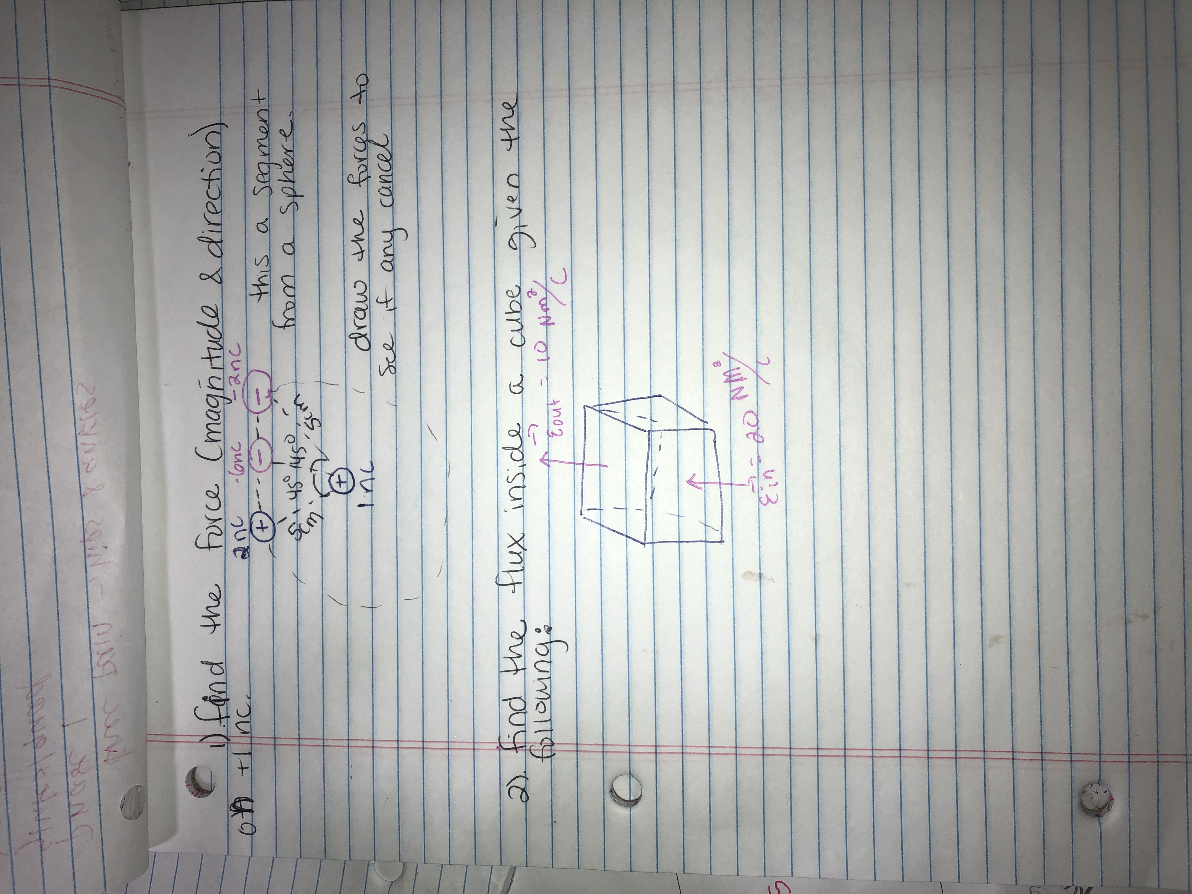 Scm
ररजि
(magntude& direction).
this a segment
from a Sphere.
offnd the force
つUで
-onc
ついとー
つい
f sのg om mosp
any
2).find the flux inside a
cube given the
-10
to
