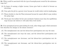 Answered: ) The unemployment rate decreases, and… | bartleby