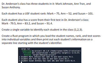 Answered: Dr. Anderson's class has three students… | bartleby