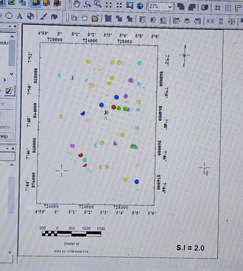 solu
ne
1
3
elete
Help
7°52'
7°50'
7°48'
.9ol
Ptol
000898
000398
000098
856000
4959¹ 5°
720000
720000
4°59'
500
0
OE
5°1'
5°2¹ 5°3' 5°4⁰
500
724.000
724000
728000
5°1' 5°21 5°3' 5°4"
1000 1500
A
(meters)
WGB 84/ UTM zone 31N
728000
5°5'
DA
0010
27%
5°5'
5°6'
596'
868000
864000
860000
856000
7°52'
7°50'
7°481
7°46
7°44'
10!
40
1
-2
-15
S.I= 2.0