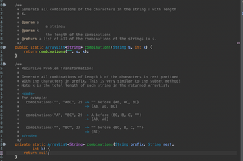 Answered: Complete The Combinations Function To… | Bartleby