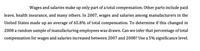 Wages and salaries make up only part of a total compensation. Other parts include paid
leave, health insurance, and many others. In 2007, wages and salaries among manufacturers in the
United States made up an average of 65.8% of total compensation. To determine if this changed in
2008 a random sample of manufacturing employees was drawn. Can we infer that percentage of total
compensation for wages and salaries increased between 2007 and 2008? Use a 5% significance level.
