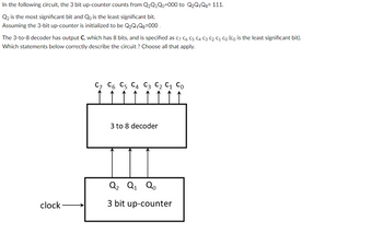 Answered: When the 3-bit up-counter outputs… | bartleby