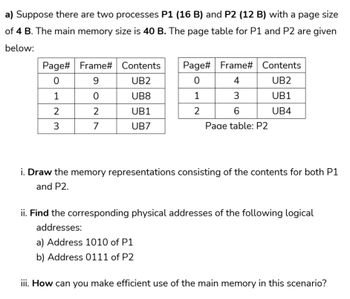 Answered: a) Suppose there are two processes P1… | bartleby