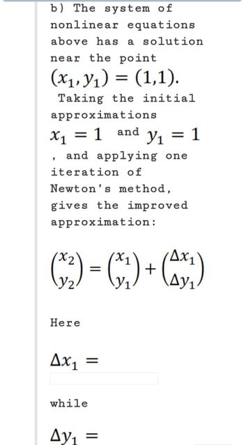 Answered B The System Of Nonlinear Equations… Bartleby