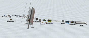 Source1
Transporter1
TaskExecuter1
ASRSvehicle1
Rack1
Combiner1
Queue9
Robot1
Transporter3
Truck1