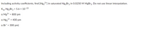 Including activity coefficients, find [Hg22*] in saturated Hg,Br2 in 0.0250 M MgBr2. Do not use linear interpolation.
Ksp Hg2Br2 = 5.6 × 10-23
%3D
a Mg2+ = 800 pm
%3D
a Hg2²
2+ = 400 pm
a Br = 300 pm)
