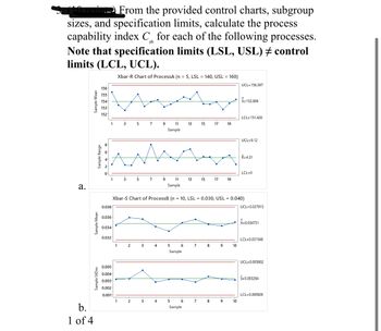 Answered: From the provided control charts,… | bartleby