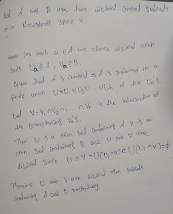 Answered: Led A And B Are Two Disjoint Compact… | Bartleby