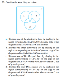 Answered: 23. Consider the Venn diagram below. U… | bartleby