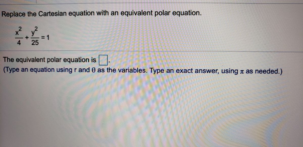 Answered Replace The Cartesian Equation With An Bartleby