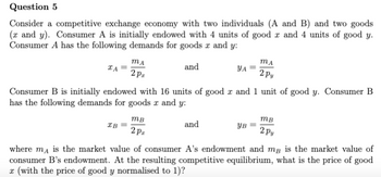 Answered: Question 5 Consider A Competitive… | Bartleby