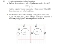 Answered: 10. Circuit Analysis Using Laplace… | Bartleby