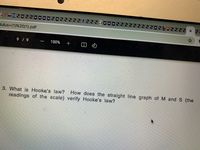 333 x 3
dulus+(1)%20(1).pdf
9 / 9
100%
+
3. What is Hooke's law? How does the straight line graph of M and S (the
readings of the scale) verify Hooke's law?
