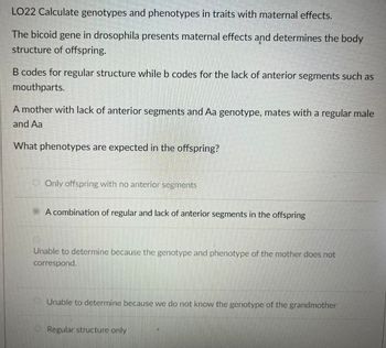 Answered: Structure Of Offspring. B Codes For… | Bartleby