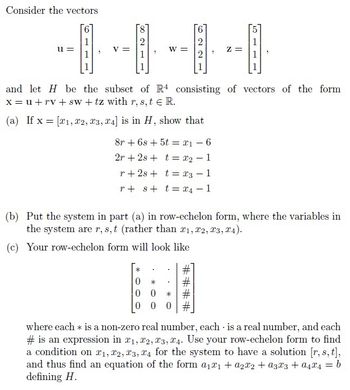 Answered Consider the vectors u 1 V W and let bartleby