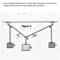 Answered: 4. Block B Weighs 200N And Block C… | Bartleby