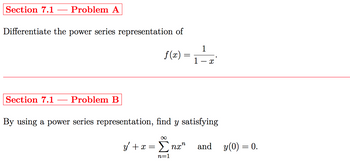 Answered: Section 7.1 Problem A Differentiate The… | Bartleby