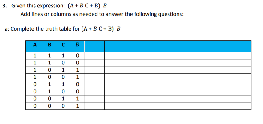 Answered: 3. Given This Expression: (A + B C + B)… | Bartleby