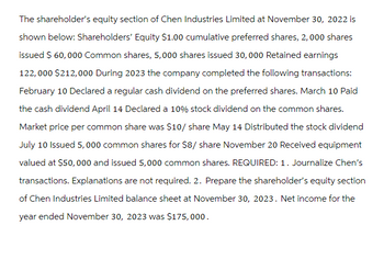 Answered: The Shareholder's Equity Section Of… | Bartleby