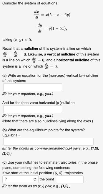 Answered Consider The System Of Equations Dx Dt… Bartleby