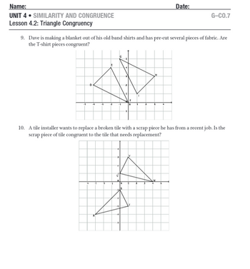 Answered: Name: UNIT 4. SIMILARITY AND CONGRUENCE… | bartleby